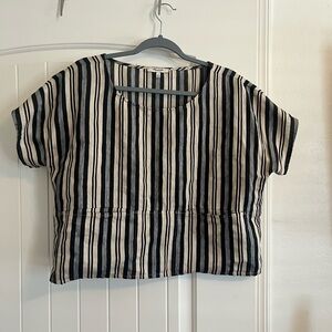 Madewell Striped Black and White Women's Linen Top